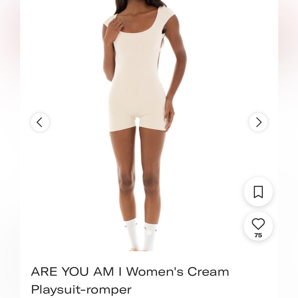 ARE YOU AM I Women's Cream Playsuit Romper